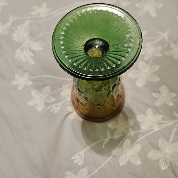 Vintage Amber and Green Glass Vase - Picture 2 of 4